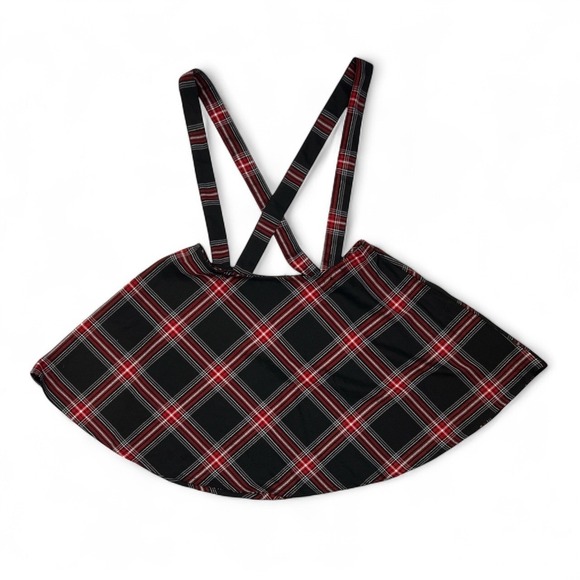 Hot Topic Dresses & Skirts - Hot Topic | Black & Red Plaid Suspender Skirt Large Gothic Dark Academia Preppy
